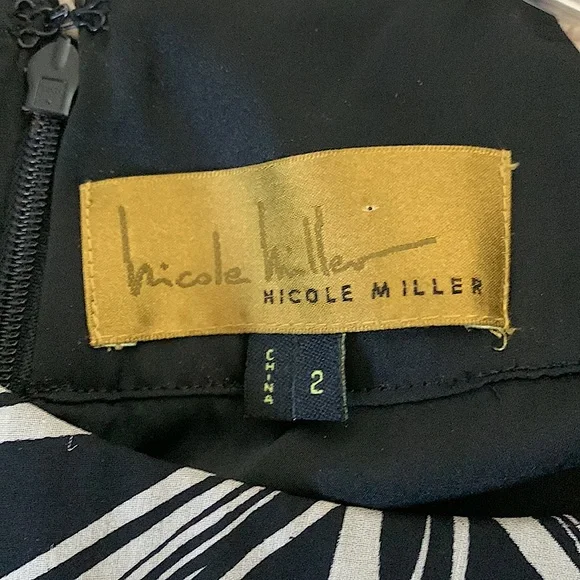 Nicole Miller Spaghetti Strap Silk Dress Size 2 Purple and Black - Picture 4 of 4